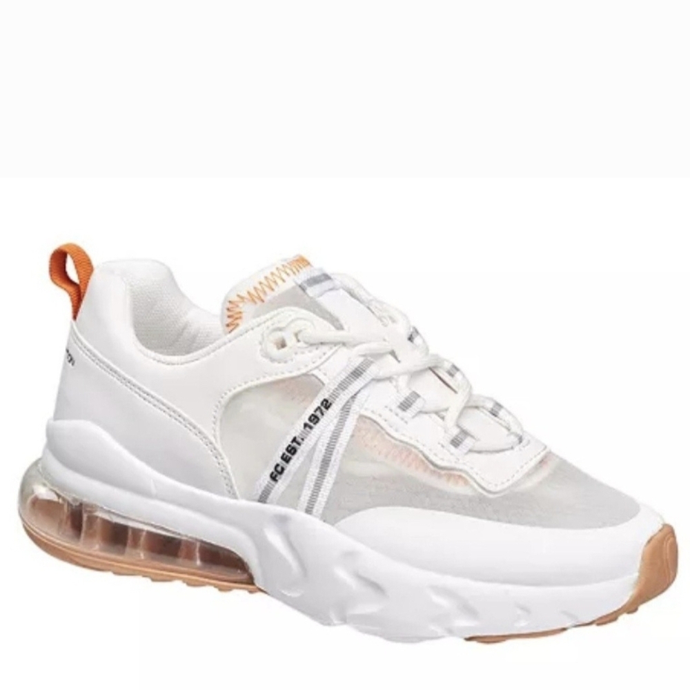 French Connection White and Peach Sneakers